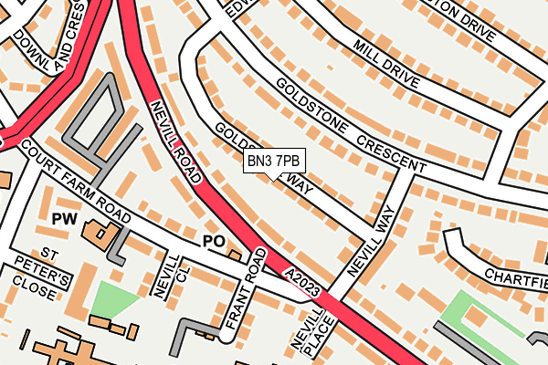 BN3 7PB map - OS OpenMap – Local (Ordnance Survey)