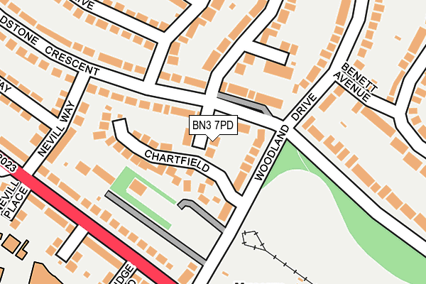 BN3 7PD map - OS OpenMap – Local (Ordnance Survey)