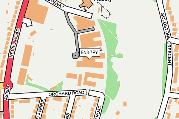 BN3 7PY map - OS OpenMap – Local (Ordnance Survey)