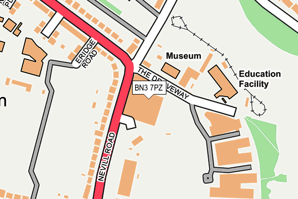 BN3 7PZ map - OS OpenMap – Local (Ordnance Survey)