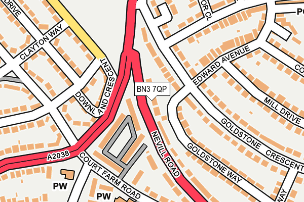 BN3 7QP map - OS OpenMap – Local (Ordnance Survey)