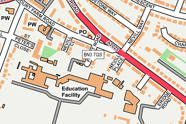 BN3 7QS map - OS OpenMap – Local (Ordnance Survey)