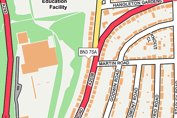 BN3 7SA map - OS OpenMap – Local (Ordnance Survey)