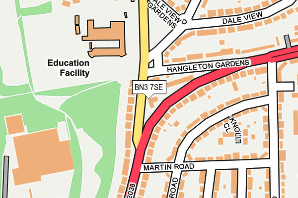Map of SANDOWN COURT HOVE LIMITED at local scale
