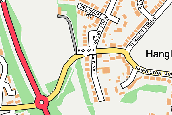 BN3 8AP map - OS OpenMap – Local (Ordnance Survey)