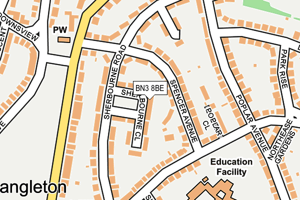 BN3 8BE map - OS OpenMap – Local (Ordnance Survey)