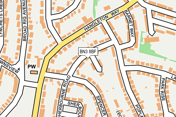 BN3 8BF map - OS OpenMap – Local (Ordnance Survey)