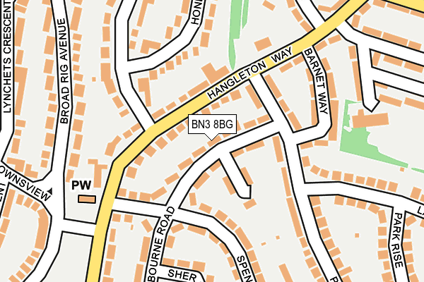 BN3 8BG map - OS OpenMap – Local (Ordnance Survey)