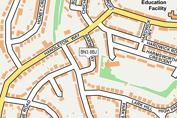 BN3 8BJ map - OS OpenMap – Local (Ordnance Survey)