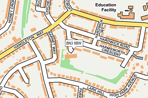 BN3 8BW map - OS OpenMap – Local (Ordnance Survey)