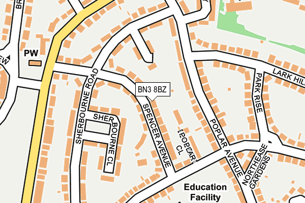 BN3 8BZ map - OS OpenMap – Local (Ordnance Survey)