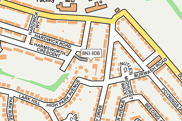 BN3 8DB map - OS OpenMap – Local (Ordnance Survey)
