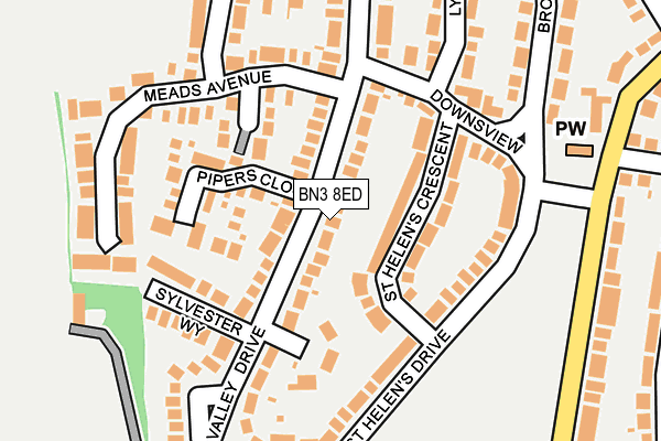 BN3 8ED map - OS OpenMap – Local (Ordnance Survey)