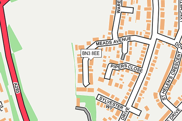 BN3 8EE map - OS OpenMap – Local (Ordnance Survey)