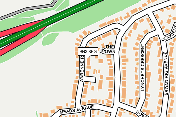 BN3 8EG map - OS OpenMap – Local (Ordnance Survey)