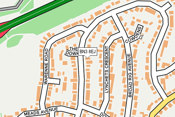 BN3 8EJ map - OS OpenMap – Local (Ordnance Survey)