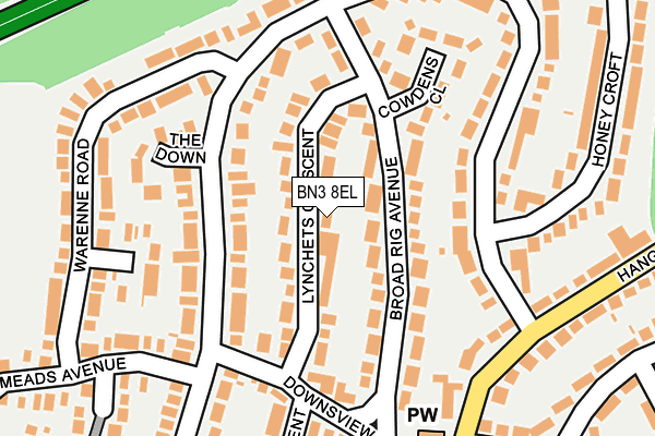 BN3 8EL map - OS OpenMap – Local (Ordnance Survey)