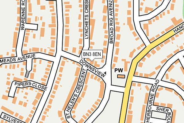 BN3 8EN map - OS OpenMap – Local (Ordnance Survey)