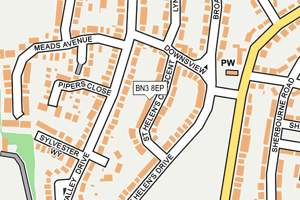 BN3 8EP map - OS OpenMap – Local (Ordnance Survey)