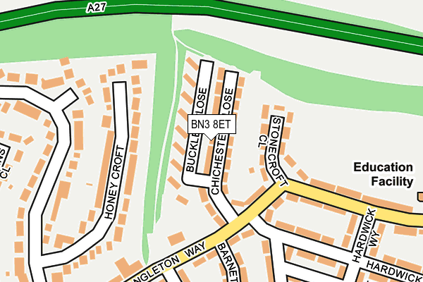 BN3 8ET map - OS OpenMap – Local (Ordnance Survey)