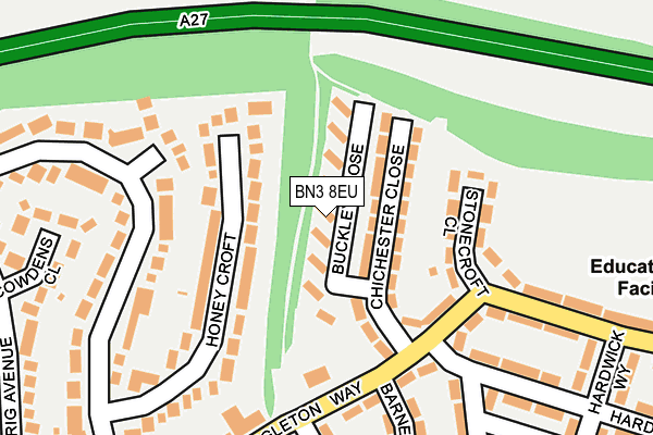 BN3 8EU map - OS OpenMap – Local (Ordnance Survey)