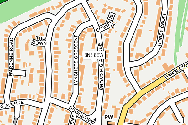 BN3 8EW map - OS OpenMap – Local (Ordnance Survey)