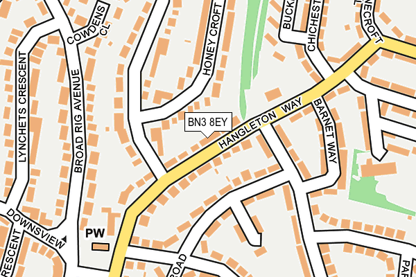 BN3 8EY map - OS OpenMap – Local (Ordnance Survey)