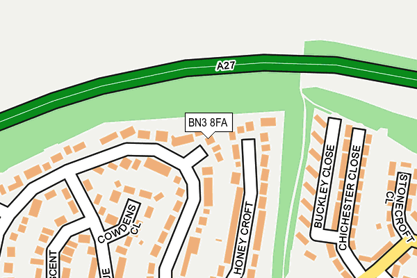 BN3 8FA map - OS OpenMap – Local (Ordnance Survey)