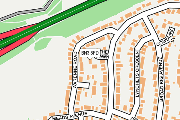 BN3 8FD map - OS OpenMap – Local (Ordnance Survey)