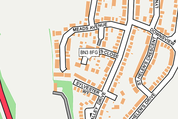 BN3 8FG map - OS OpenMap – Local (Ordnance Survey)