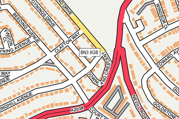 BN3 8GB map - OS OpenMap – Local (Ordnance Survey)