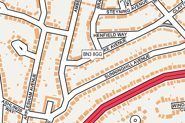 BN3 8GG map - OS OpenMap – Local (Ordnance Survey)