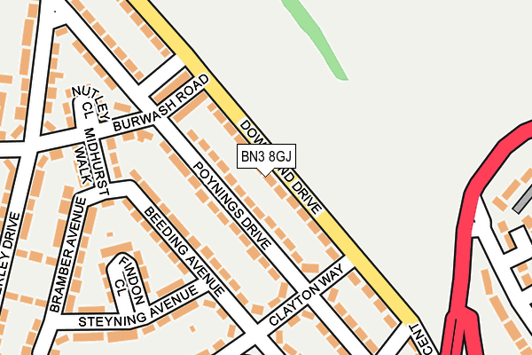 BN3 8GJ map - OS OpenMap – Local (Ordnance Survey)