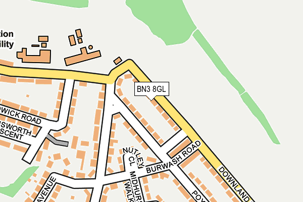 BN3 8GL map - OS OpenMap – Local (Ordnance Survey)