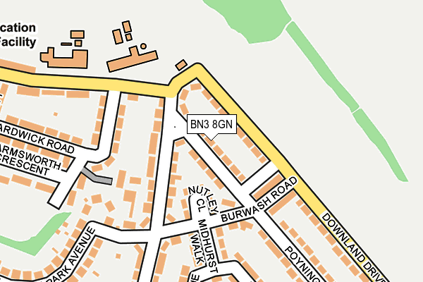 BN3 8GN map - OS OpenMap – Local (Ordnance Survey)
