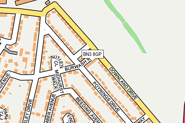 BN3 8GP map - OS OpenMap – Local (Ordnance Survey)