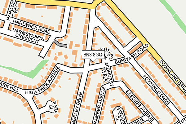 BN3 8GQ map - OS OpenMap – Local (Ordnance Survey)