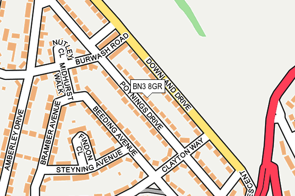 BN3 8GR map - OS OpenMap – Local (Ordnance Survey)