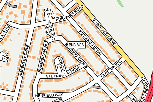 BN3 8GS map - OS OpenMap – Local (Ordnance Survey)