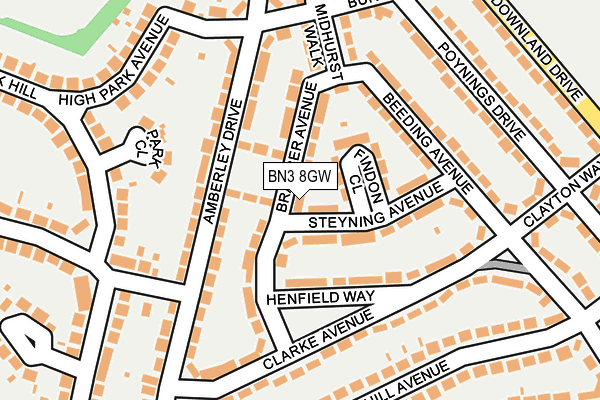 BN3 8GW map - OS OpenMap – Local (Ordnance Survey)