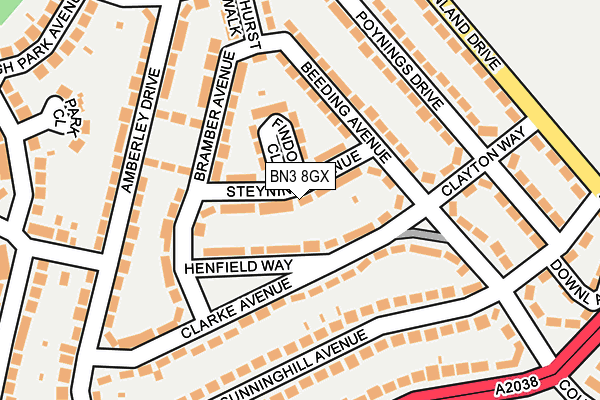 BN3 8GX map - OS OpenMap – Local (Ordnance Survey)