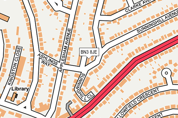 BN3 8JE map - OS OpenMap – Local (Ordnance Survey)