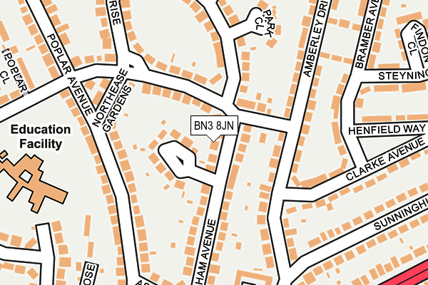 BN3 8JN map - OS OpenMap – Local (Ordnance Survey)