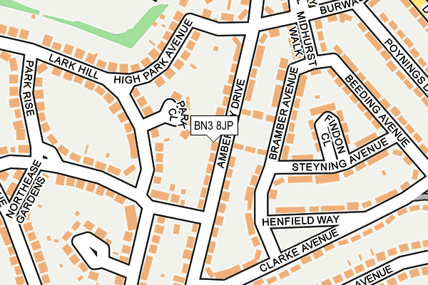 BN3 8JP map - OS OpenMap – Local (Ordnance Survey)