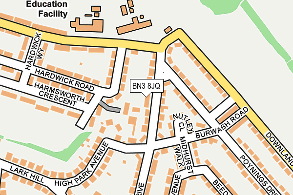 BN3 8JQ map - OS OpenMap – Local (Ordnance Survey)