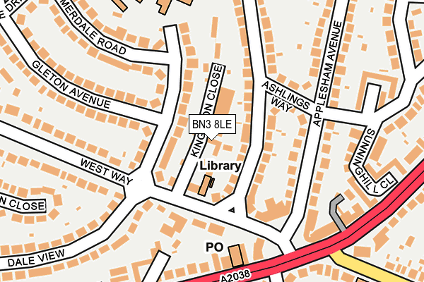 BN3 8LE map - OS OpenMap – Local (Ordnance Survey)
