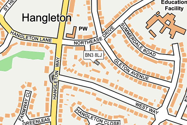 BN3 8LJ map - OS OpenMap – Local (Ordnance Survey)