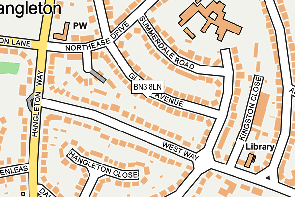 BN3 8LN map - OS OpenMap – Local (Ordnance Survey)