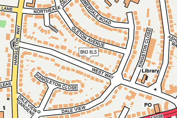 BN3 8LS map - OS OpenMap – Local (Ordnance Survey)