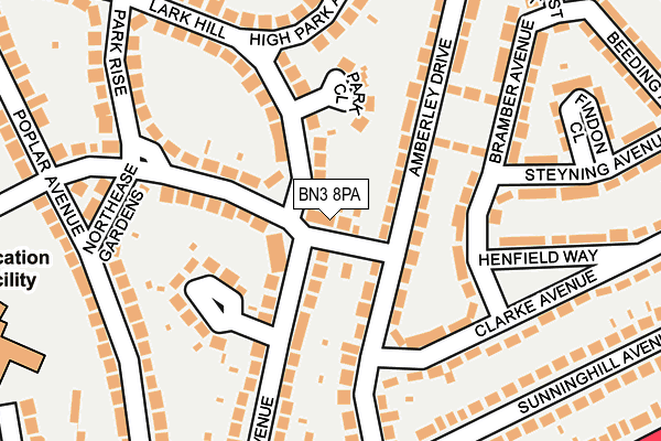 BN3 8PA map - OS OpenMap – Local (Ordnance Survey)